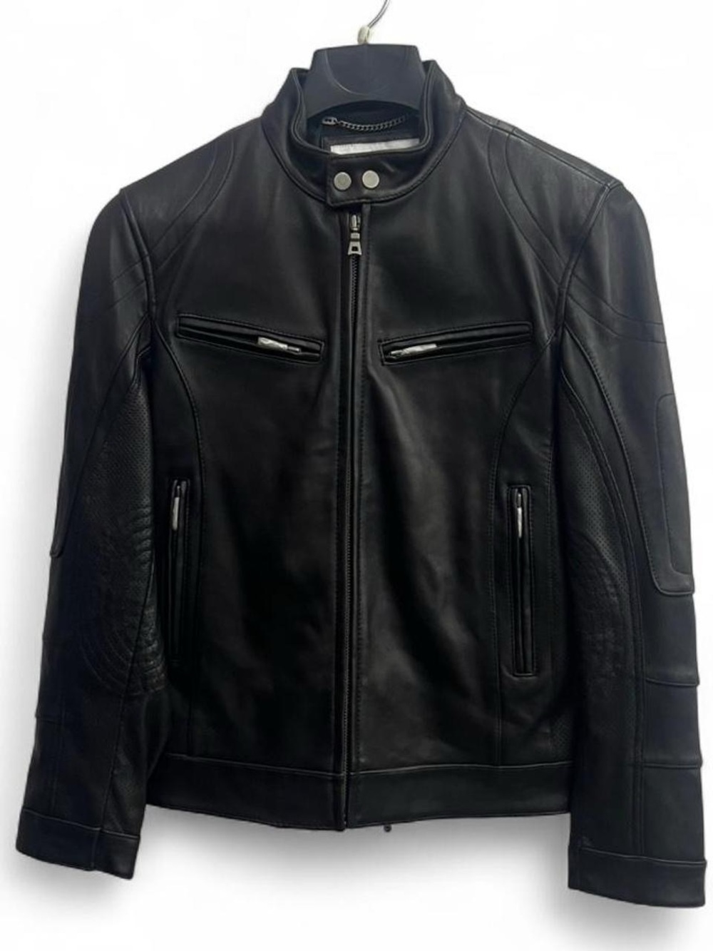 Mens Murano Collezione Lambskin Leather Biker Jacket size Small